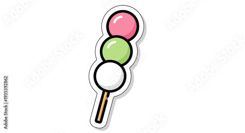 Dango Japanese Sweet Dessert Skewer Pink Green White