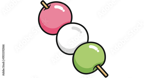 Hanami Dango: Pink, White, Green Sweet Dumplings on Skewer