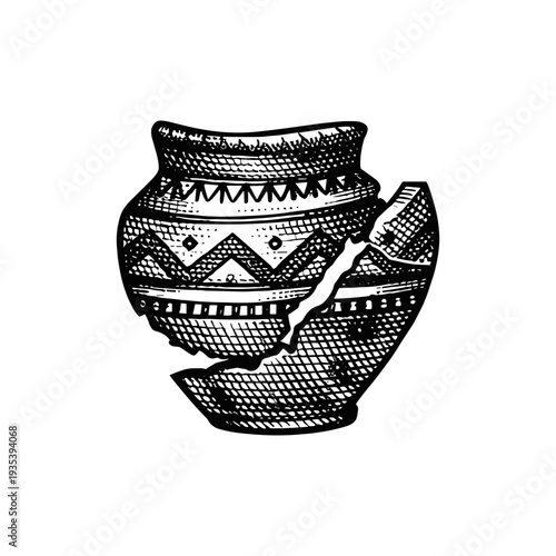 Vintage Engraving Style Archaeology Icons Set, Detailed Woodcut Ancient History and Artifacts Vector Illustration