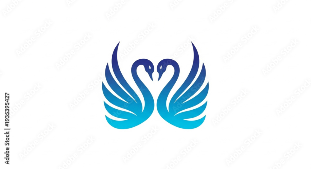Obraz premium Two Elegant Swans Forming a Heart Shape.