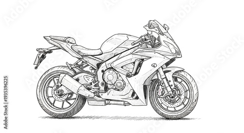 Sketch of a modern sport motorcycle