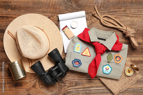 Scout's accessories on wood...
