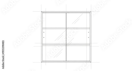Architectural sketch of a modern window frame design.