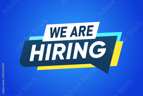 We Are Hiring Banner, Recruitment Announcement, Job Vacancy Opportunity, Banner Vector Design Template