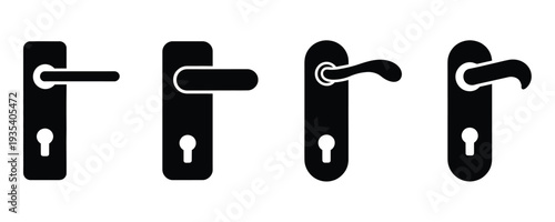 Modern door handles with various lever designs