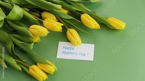 spring floral yellow tulips bouquet minimal elegant background