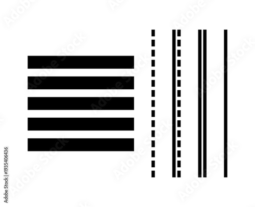 Road signs zebra pedestrian crossing continuous black vector silhouettes