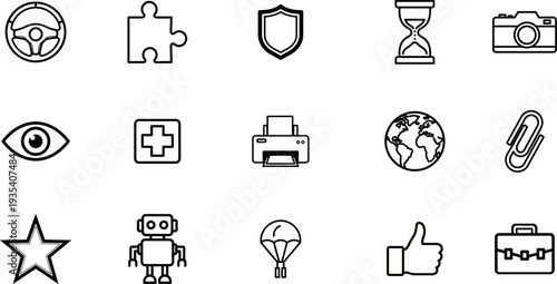 Mega set of icons in trendy line style. Business, ecommerce, finance, accounting. Big set Icons collection. Vector illustration