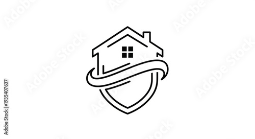 Elegant home security logo design with shield and protective elements.