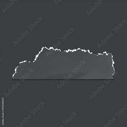 Black torn paper, torn sheet of paper fragment, vector realistic crumpled strip scrap with ripped edges