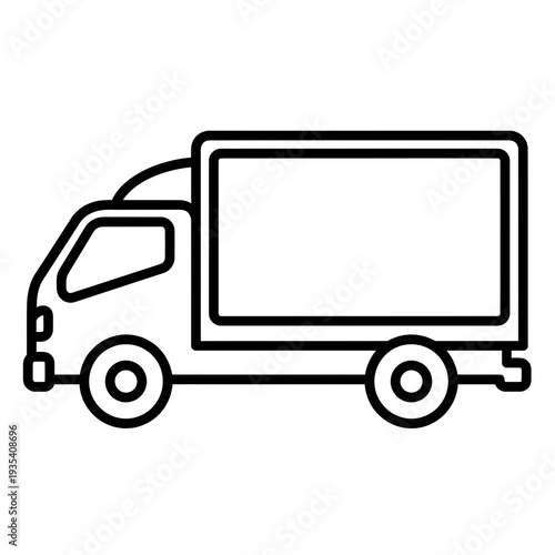 Delivery Truck Flat Line-Art Icon