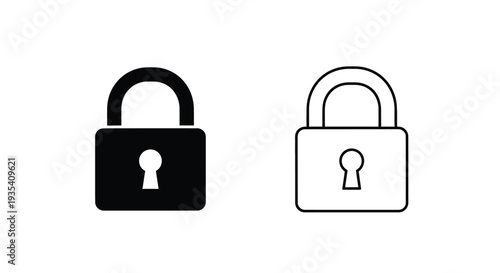 Secure lock icons set Vector