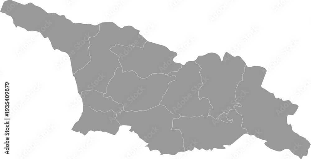 Fototapeta premium Georgia Map Gray Single Color Vector