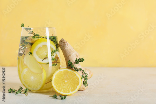 Glass of infused water with...