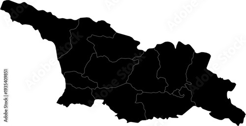Georgia Map Black Single Color Vector