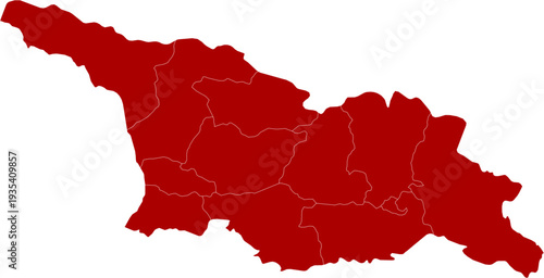 Georgia Map Red Single Color Vector