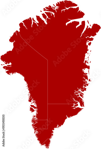 Greenland Map Red Single Color Vector