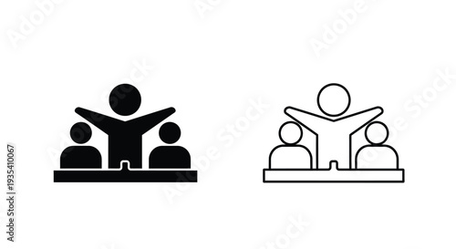 Team collaboration and unity icons Vector