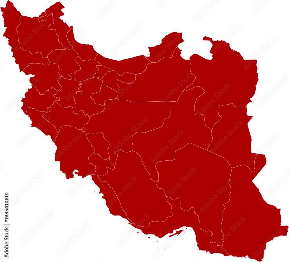 Obraz premium Iran Map Red Single Color Vector