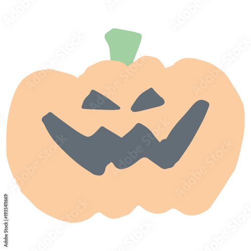 ハロウィンのかぼちゃジャックオランタンのイラスト 10月の園だよりに使いやすいシンプル手描き素材シリーズ