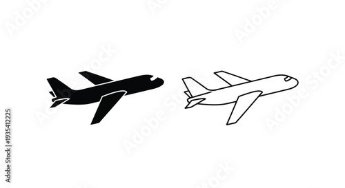 Simple aircraft line art design Vector