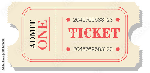 Retro Admit One Event, Movie, Cinema, Theatre, Admission and Raffle Ticket Templates Vector 