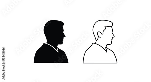 Silhouette portrait comparison Vector
