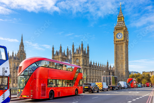 Traffic on Westminster Bridge. London, England