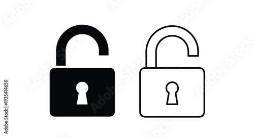 Open closed padlock icons Vector