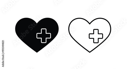 Medical love heart symbols Vector