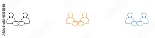 Referral link icon set. People partnership and networking chain symbol. Vector Illustration.