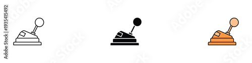 Gear shift lever icon set. Manual transmission and automotive control symbol. Vector Illustration.