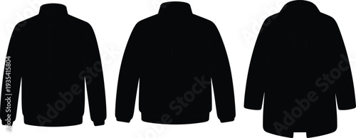 Winter jacket and coat silhouette collection featuring sweater, pullover and outerwear clothing for fashion and apparel design