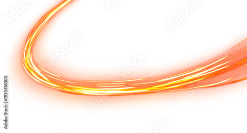 abstract orange wave neon line element