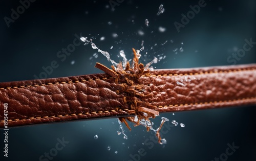 Leather Strap Snapping Under Tension with Water Splash