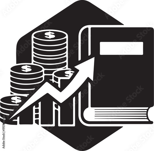 Financial growth and education concept with money and books