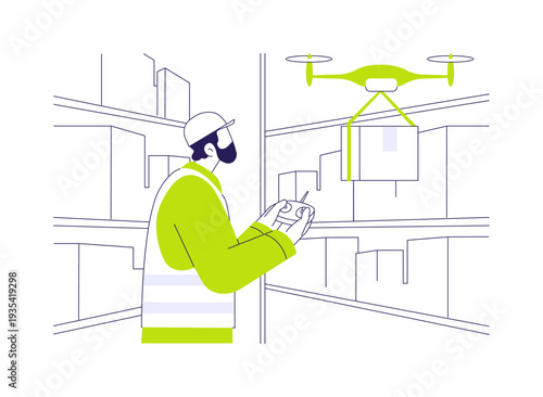Drone abstract concept vector illustration.