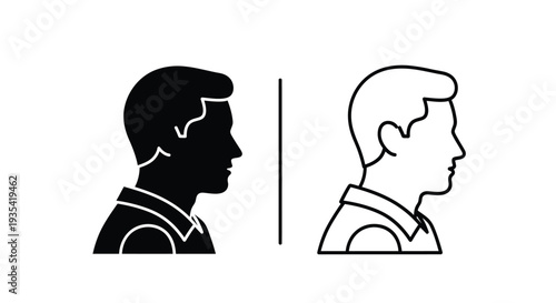 Portrait split silhouette design Vector