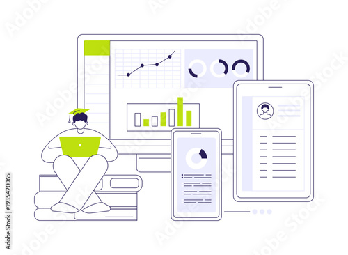 Learning progress abstract concept vector illustration.