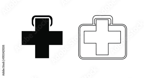 Modern medical first aid icons Vector