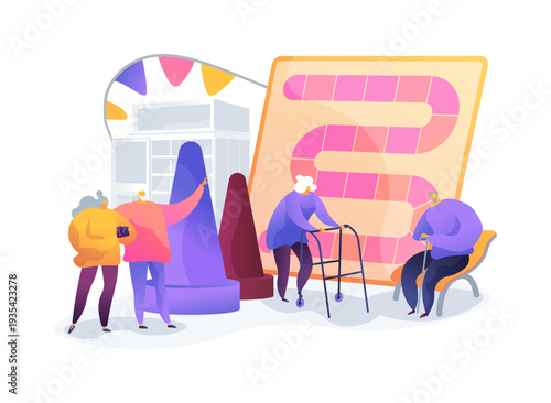 Retirement Community Life abstract concept vector illustration.