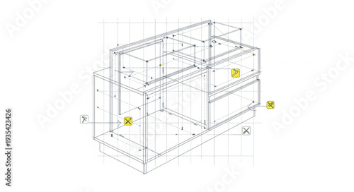 Architectural blueprint of a modern building structure.