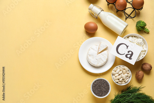 Paper with symbol of calciu...