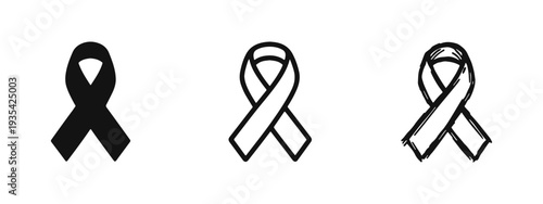 Awareness Ribbon Icon Collection. Support Cause Charity Vector Symbols and Signs for Campaigns and Remembrance