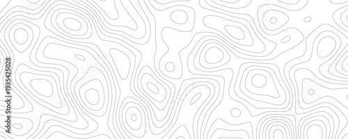 Abstract white background showing elevation and topography with many contour lines, seamless pattern design