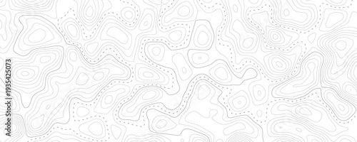 Abstract topographic map background with dotted lines and contour lines representing elevation and terrain