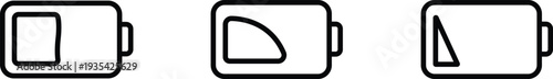 Battery charge level indicator icons set for electronic devices. Vector illustration