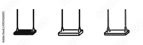 Children's Swing Icon Collection - Park Swing Set Illustration