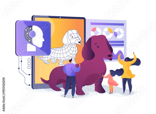 Smart Companion Robot Pet abstract concept vector illustration.