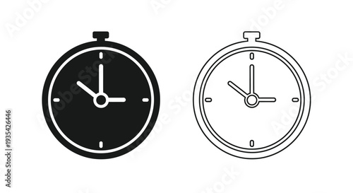 Minimalist analog clock designs Vector